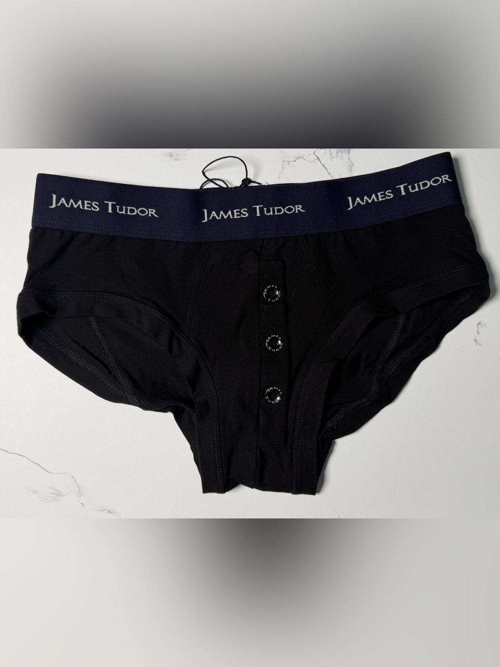 Men's Black Button-Front Briefs